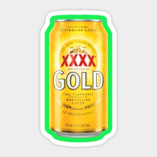 Gold Stubby Logo Beer Sticker